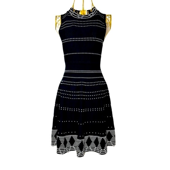 kate spade Dresses & Skirts - Kate Spade New York Stretchy Textured Knit Black & White A-Line Mini Dress, XS